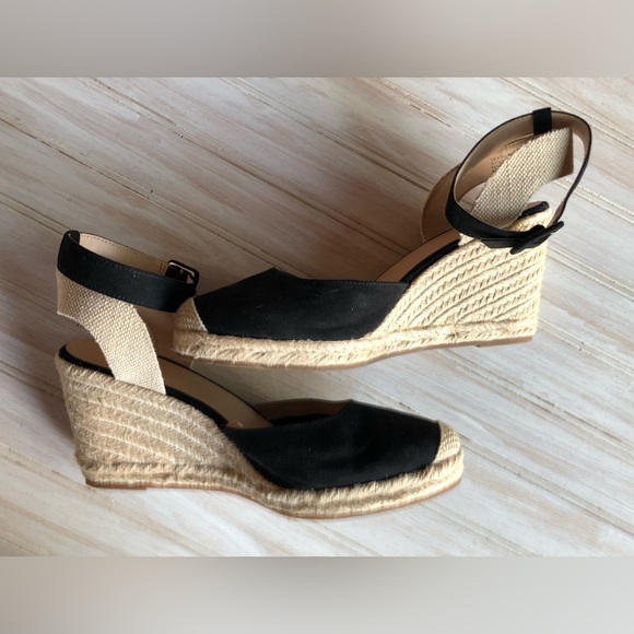 Women’s LOFT Outlet Black Espadrille Wedge Heels – Size 9 - Picture 6 of 7